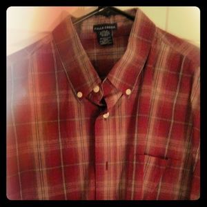Men's large plaid button-up shirt, long sleeves